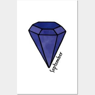 September Blue Sapphire Birthstone Posters and Art